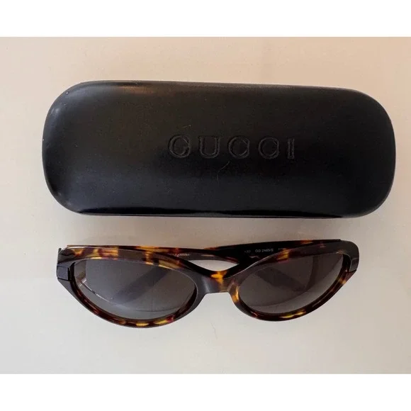 Gucci Vintage Y2K GG2465/S Tortoiseshell Oval Sunglasses Brown Made in Italy - Picture 13 of 16